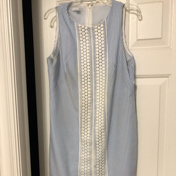 Blue and white striped spring dress - Picture 1 of 2